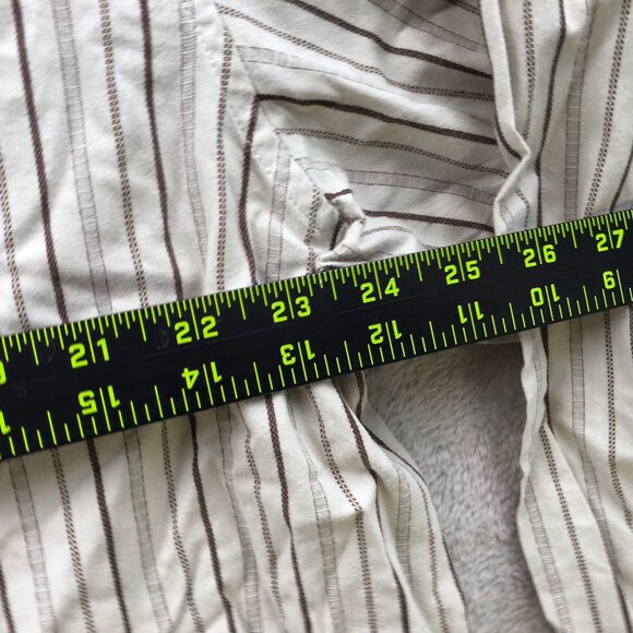 Dockers Mens Shirt Size XL Long Sleeve Pinstriped Button Up Casual Beige Retro - Picture 4 of 10